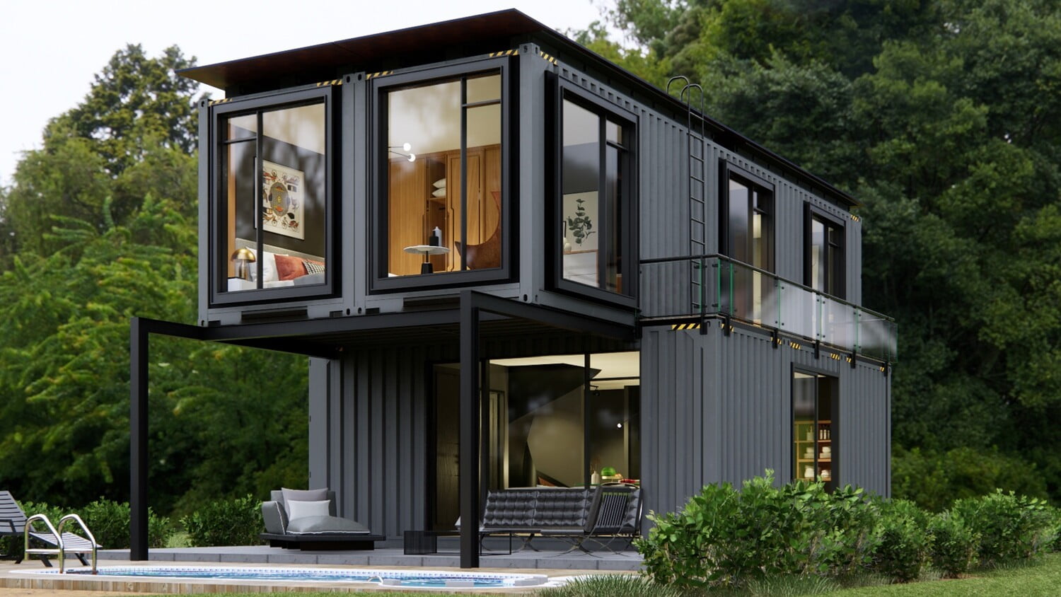 Detailed design of the container house AG19 - Aspax Construction Company